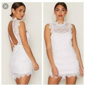 Free people open back lace mini